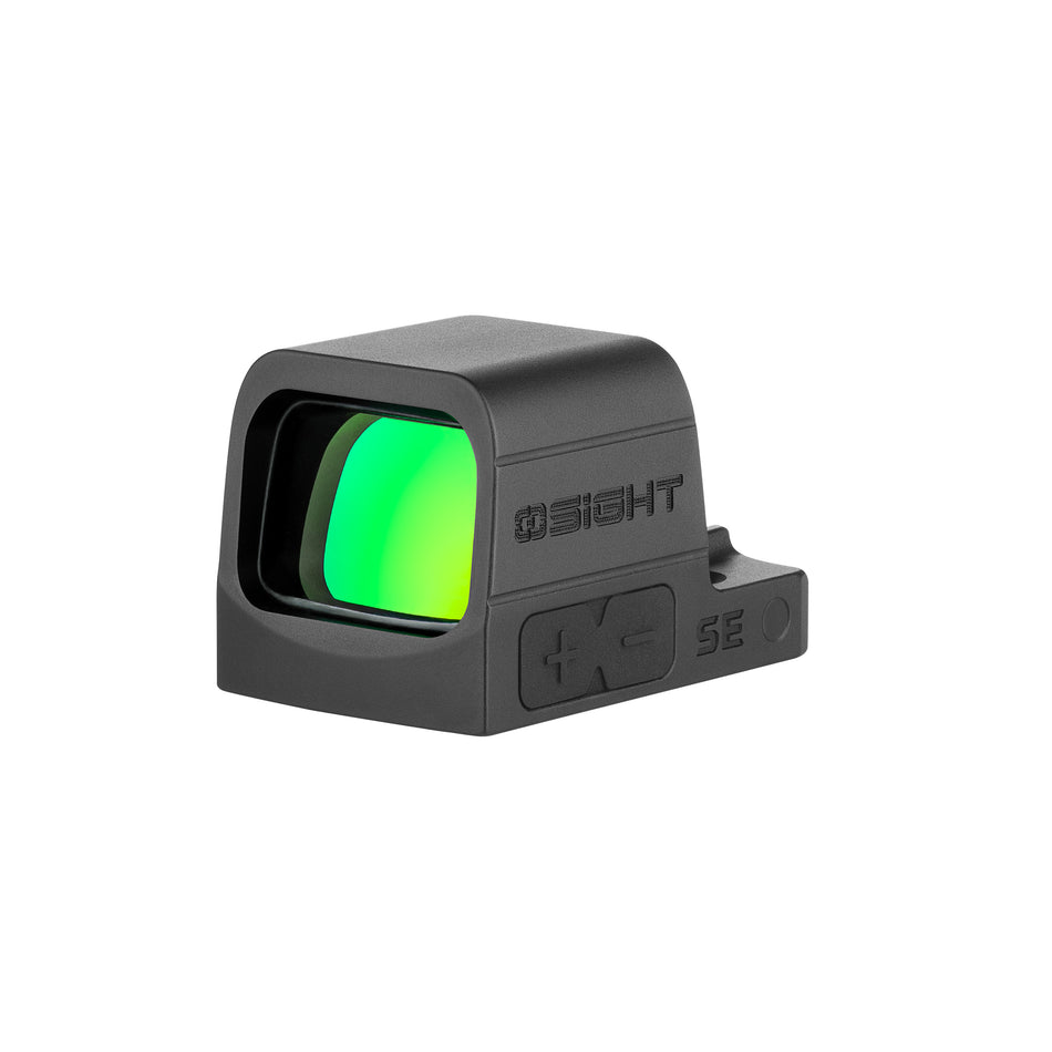 Osight SE Green Dot 6 MOA Enclosed Emitter Optic with RMSc Footprint and Side-Loading Battery