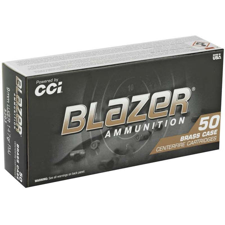CCI Blazer Brass Pistol Ammo 9mm 147 gr. FMJ Subsonic