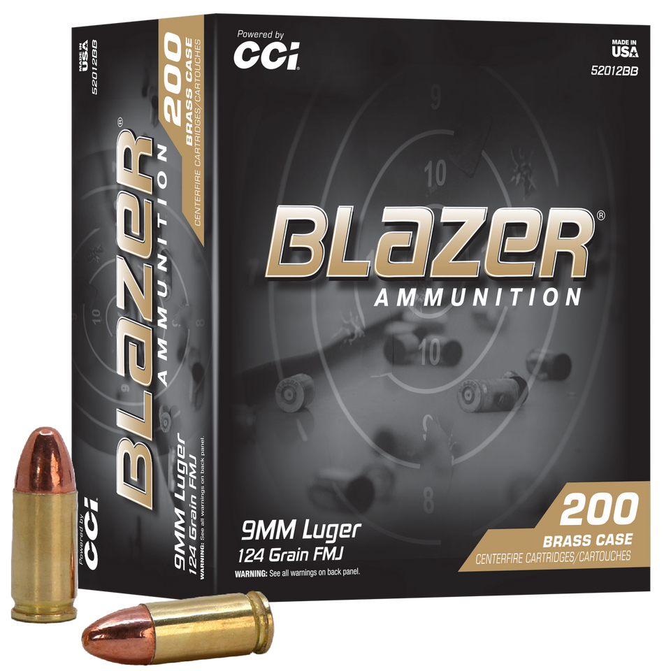 CCI Blazer Brass 9mm Luger 124 Grain Full Metal Jacket(FMJ) Value Pack