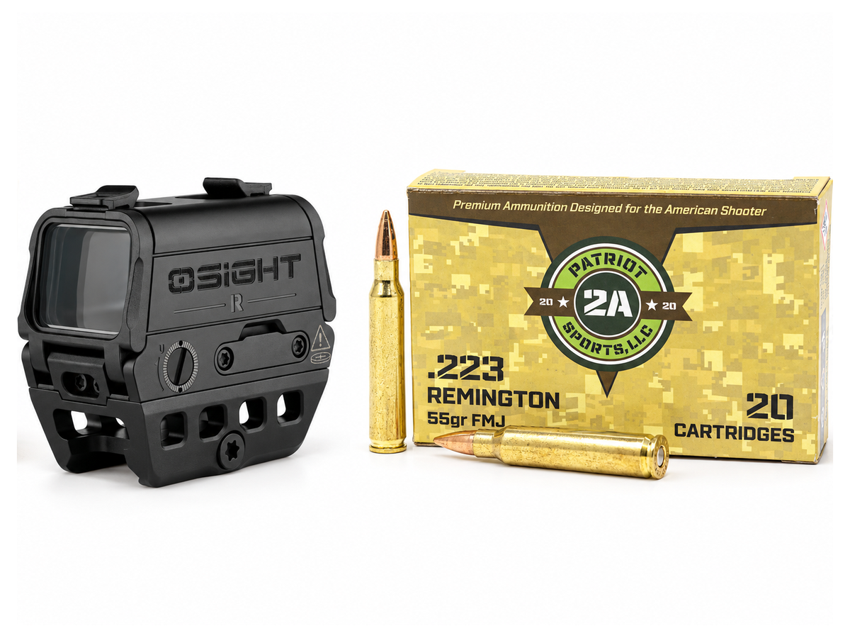 Patriot Sports 223 55gr (case) 1000ct + Osight R Rifle Optic