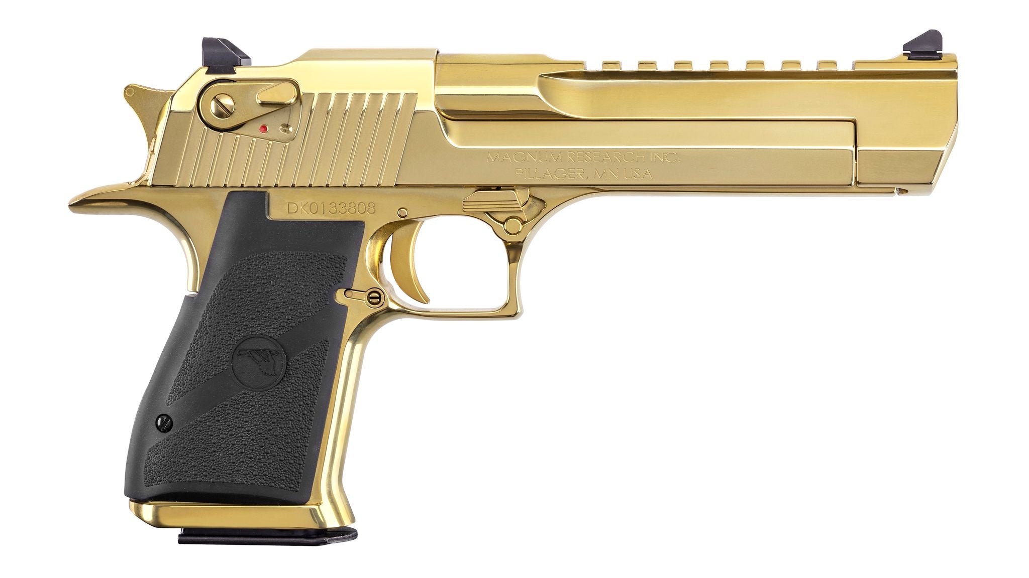 Magnum Research DE357ZNG Desert Eagle Mark XIX 357 Mag 9+1 6" Picatinny Rail Barrel, Gold Zirconium Nitride Serrated Slide & Frame