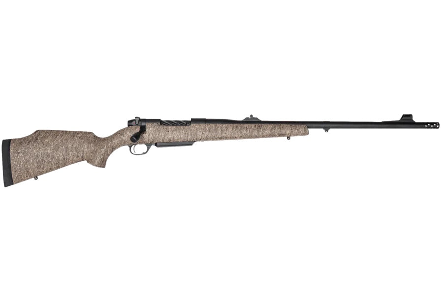 Weatherby MDG02N375HR6B Mark V DGR 375 H&H Mag 24" Graphite Black Cerakote Graphite Black Barrel & Steel Drilled & Tapped Receiver, Monte Carlo w/Raised Comb Fiberglass Stock