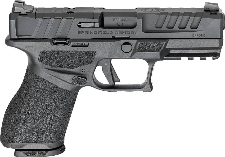 Springfield Armory EC9409BLCU Echelon Compact Frame 9mm Luger 10+1 4" Black Melonite Steel Barrel & Optic Ready/Serrated Slide, Black Polymer Frame w/Picatinny Rail, Textured Grip, Ambidextrous