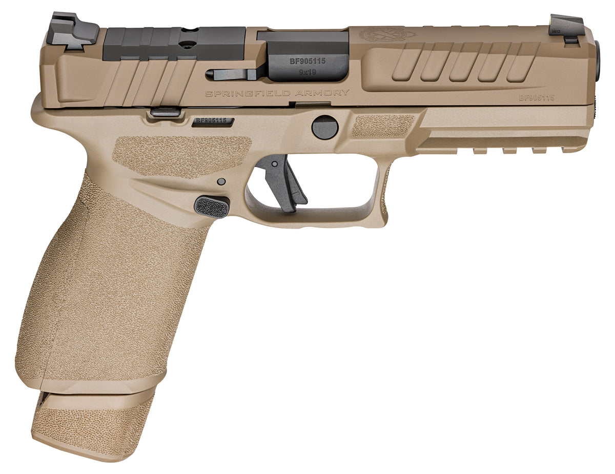 Springfield Armory EC9459FU Echelon 9mm Luger 20+1 4.50" Black Melonite Steel Barrel, Flat Dark Earth Cerakote Optic Ready/Serrated Steel Slide & Polymer Frame w/Picatinny Rail Textured Grip