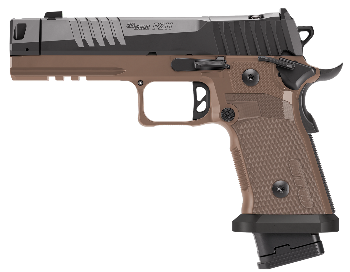 Sig Sauer P211 GTO Combat Tan and Black with Mach3D Compensator