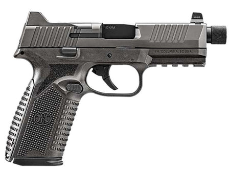 FN 66-101952 510 Tactical 10mm 22+1 4.71" Black Steel Threaded Barrel, Gray PVD Optic Cut/Serrated Stainless Steel Slide & Polymer Frame w/Picatinny Rail, Interchangeable Backstrap Grip