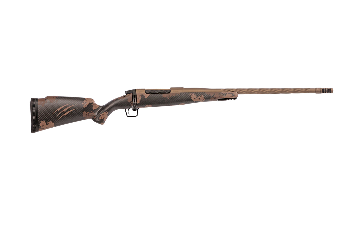 Fierce Firearms TWROG7PRC20BRS Twisted Rogue 7mm PRC 20" Smoked Bronze Cerakote Steel Threaded Barrel, Drilled & Tapped Steel Receiver LR Negative Comb, Sonora Ambush Camo Carbon Fiber Stock