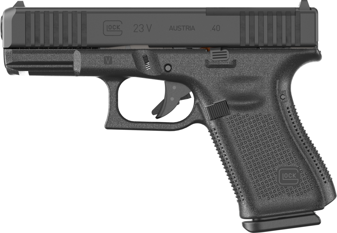 Glock PV2350201MOS G23 V MOS 40 S&W 10+1 4.02" Black GMB Barrel, Black nDLC Steel Optic Ready/Serrated Slide, Black Polymer Frame w/Accessory Rail, Interchangeable Backstrap Grip, Ambidextrous