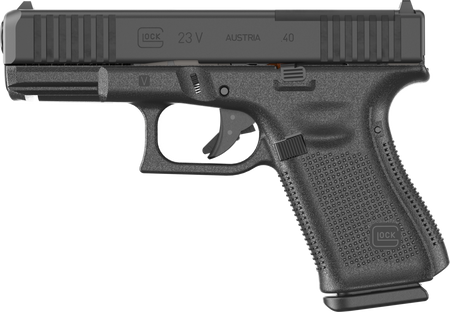 Glock PV2350201MOS G23 V MOS 40 S&W 10+1 4.02" Black GMB Barrel, Black nDLC Steel Optic Ready/Serrated Slide, Black Polymer Frame w/Accessory Rail, Interchangeable Backstrap Grip, Ambidextrous