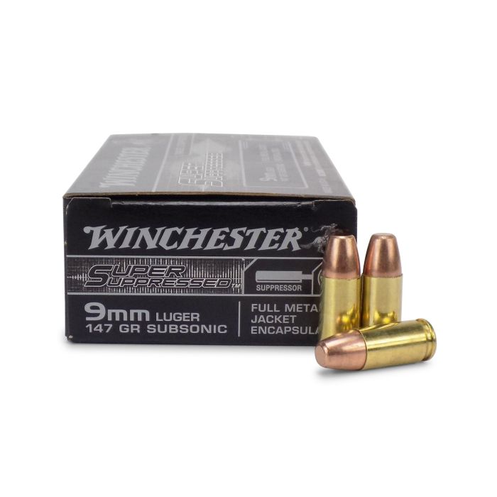 Winchester SUP9 Super Suppressed Encapsulated Full Metal Jacket  147 Grain 9mm Luger/Parabellum