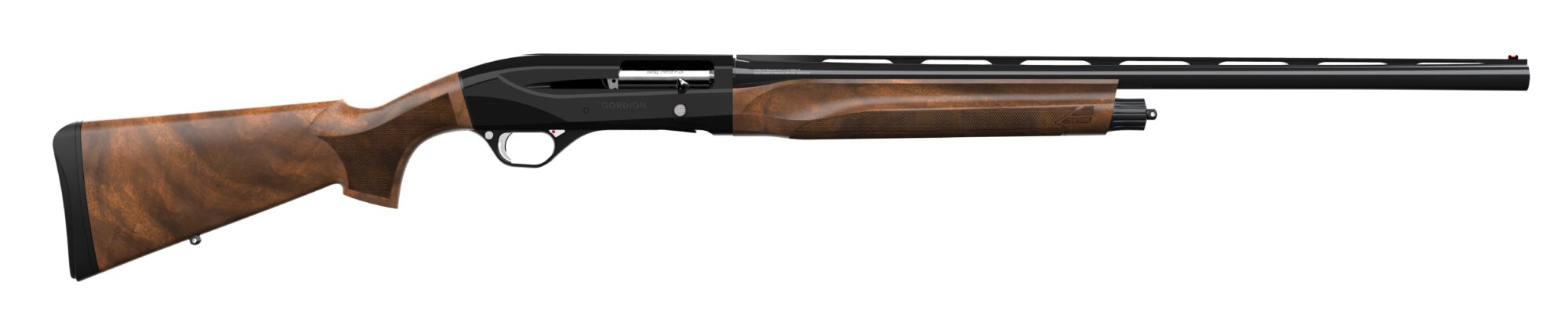 Retay USA GORPLBLK26 Gordion Upland Inertia Plus 12 Gauge with 26" Deep Bore Drilled Barrel, 3" Chamber, 4+1 Capacity, Polished Jet Black Metal Finish & Turkish Walnut Stock Right Hand (Full Size)