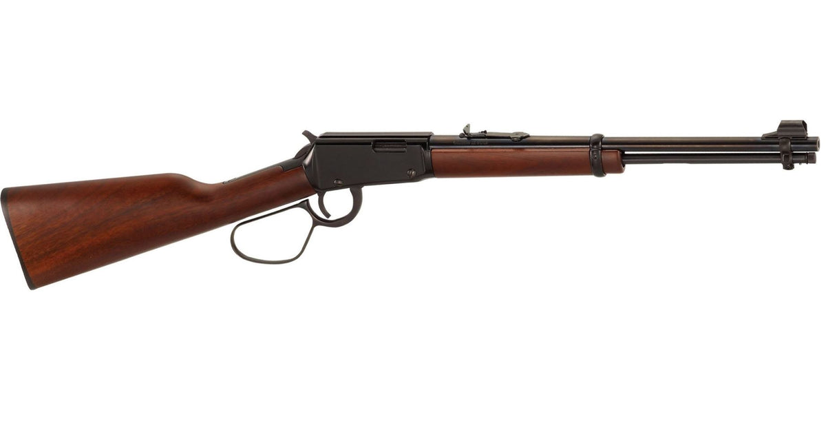 Henry H001R22 Classic Carbine 22 S/L/LR 13/14/18+1 16.50" Blued Round Barrel, Black Aluminum Grooved Receiver, American Walnut Straight Grip Stock