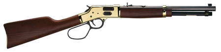 Henry H006GMR Side Gate Carbine 357 Mag/38 Special 7+1 16.50" Blued Octagon Barrel, Polished Brass Rec, American Walnut Stock, Adj. Sight, Large Loop Lever
