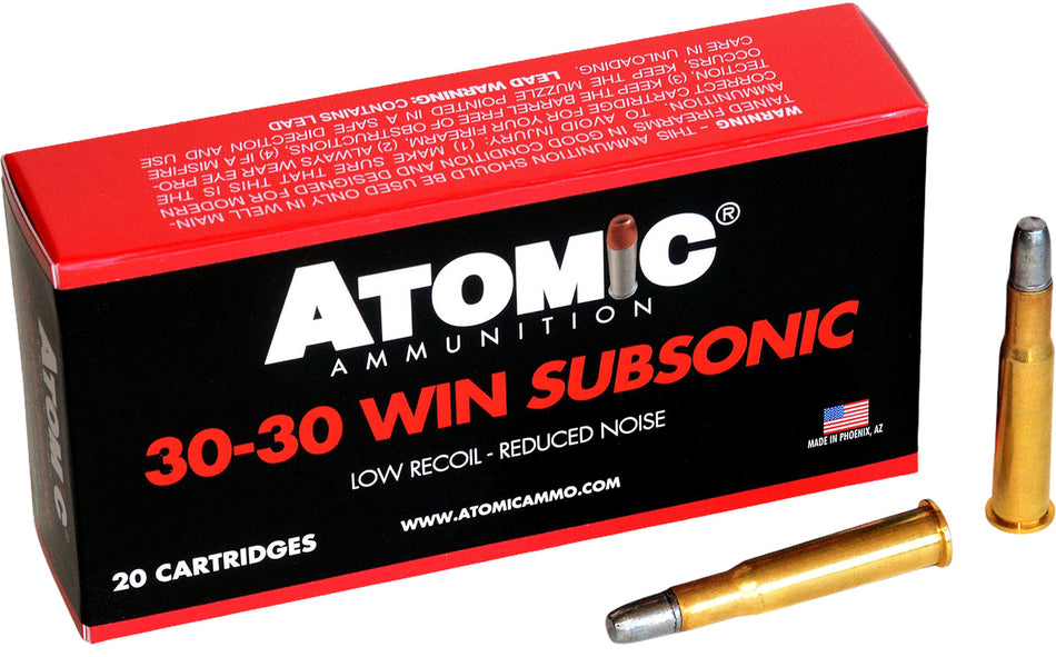 Atomic .30-30 Winchester 410 Subsonic Lead Round Nose Flat Point 165 Grain