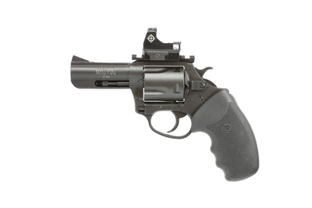 Charter Arms 13535 Mag Pug Large 357 Mag 5 Shot, 3" Black Passivate Steel Barrel & Cylinder, Black Passivate Steel w/Picatinny Rail Frame. Black Combat Rubber Grip, Includes Micro Optic