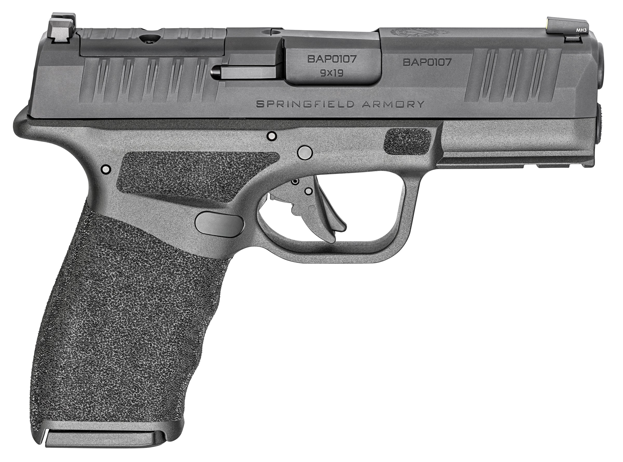 Springfield Armory HCP9379BOSP15 Hellcat Pro OSP Compact 9mm Luger 15+1 3.70" Black Melonite Steel Barrel & Optic Ready/Serrated Slide, Black Polymer Frame w/Picatinny Rail, Textured Grip