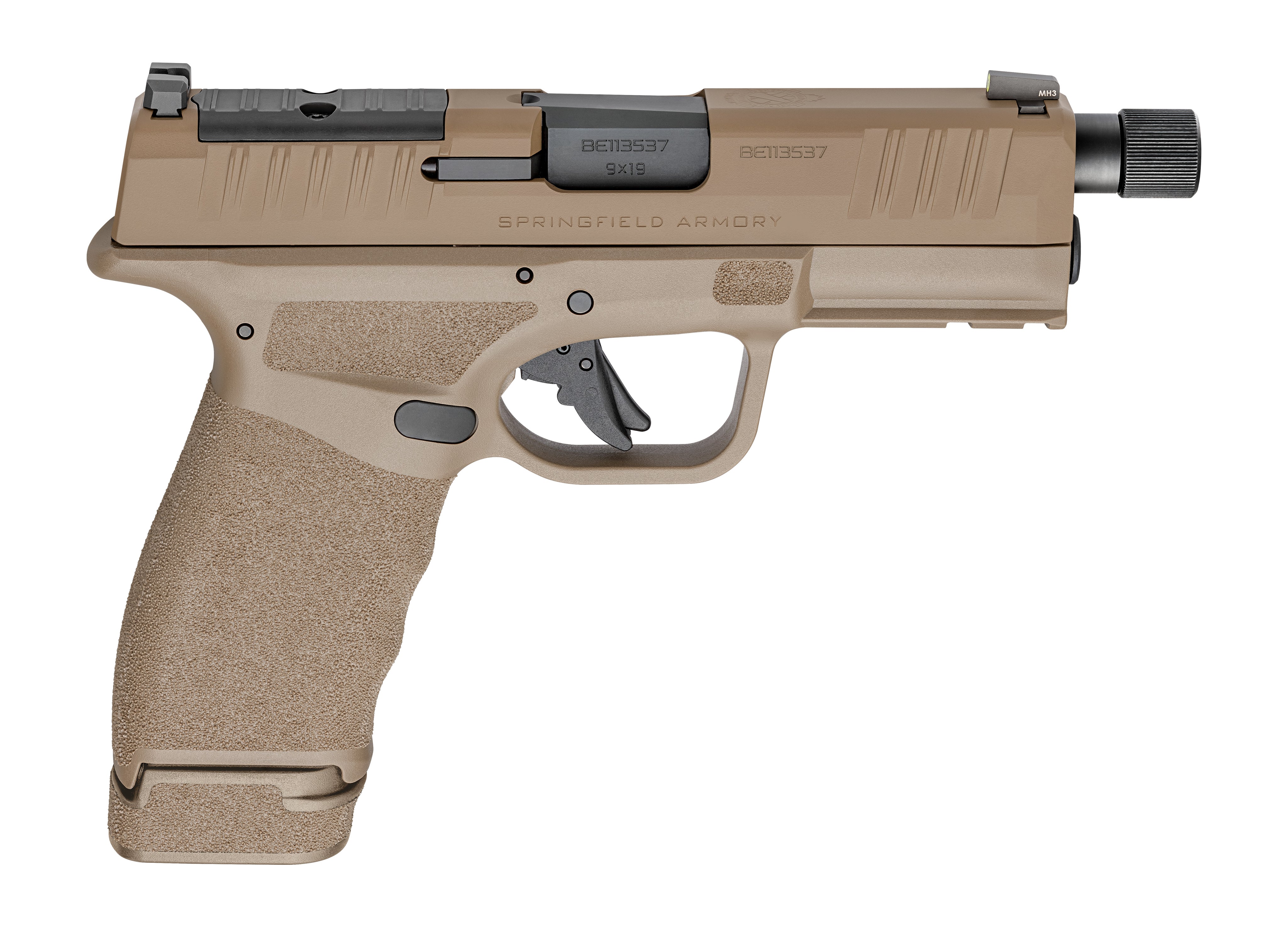 Springfield Armory HCP9449FTOSP Hellcat Pro OSP 9mm Luger 17+1/15+1, 4.40" Black Melonite Hammer Forged Threaded Barrel, Flat Dark Earth Cerakote Optic Ready/Serrated Steel Slide, Flat Dark Earth w/Bl