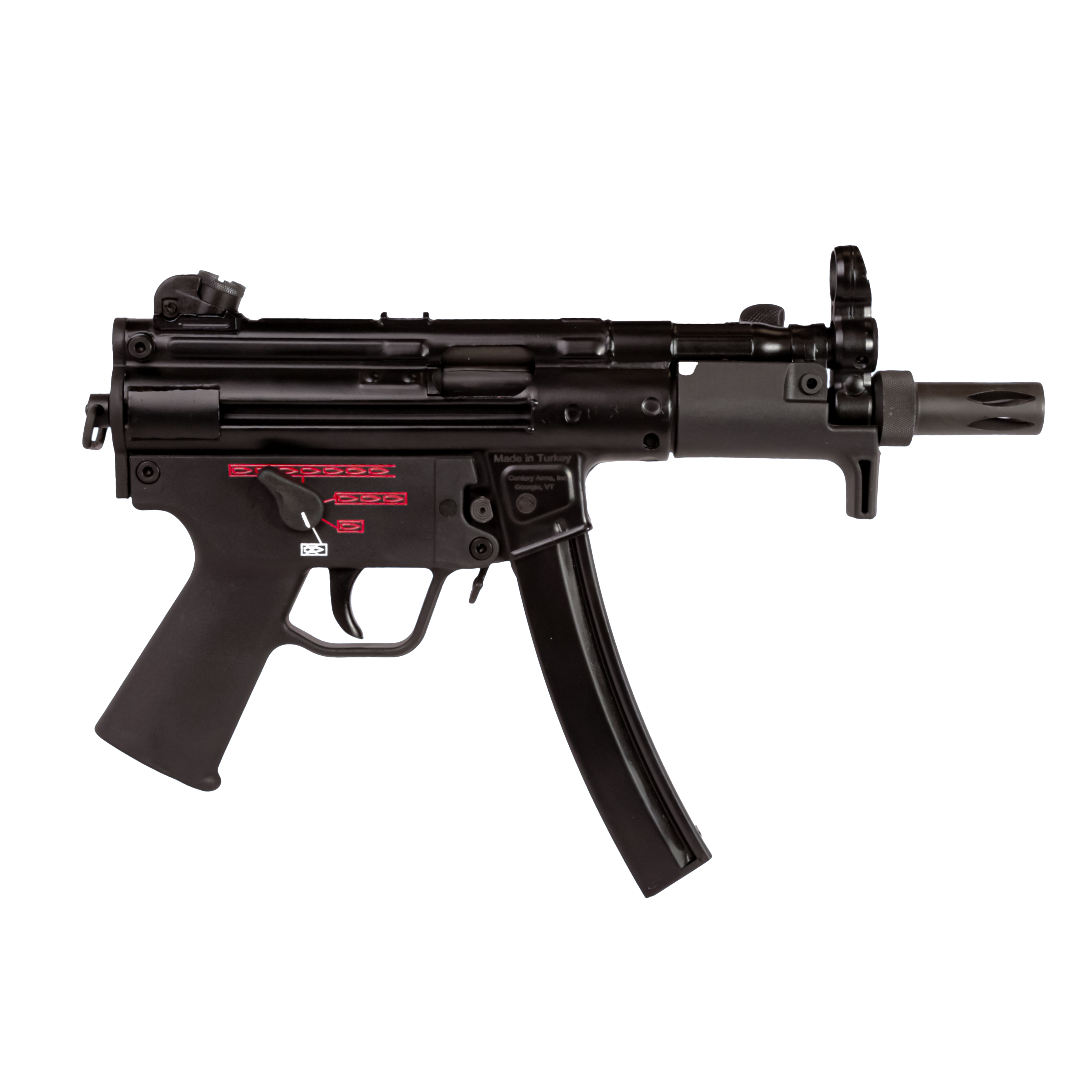 Century Arms HG6035NN AP5 Navy 9mm Luger 30+1 5.80" Manganese Phosphate Threaded Barrel, Black Lacquer Over Manganese Phosphate Steel Stamped Receiver, Picatinny Rear Cap, Black Navy Style Grip
