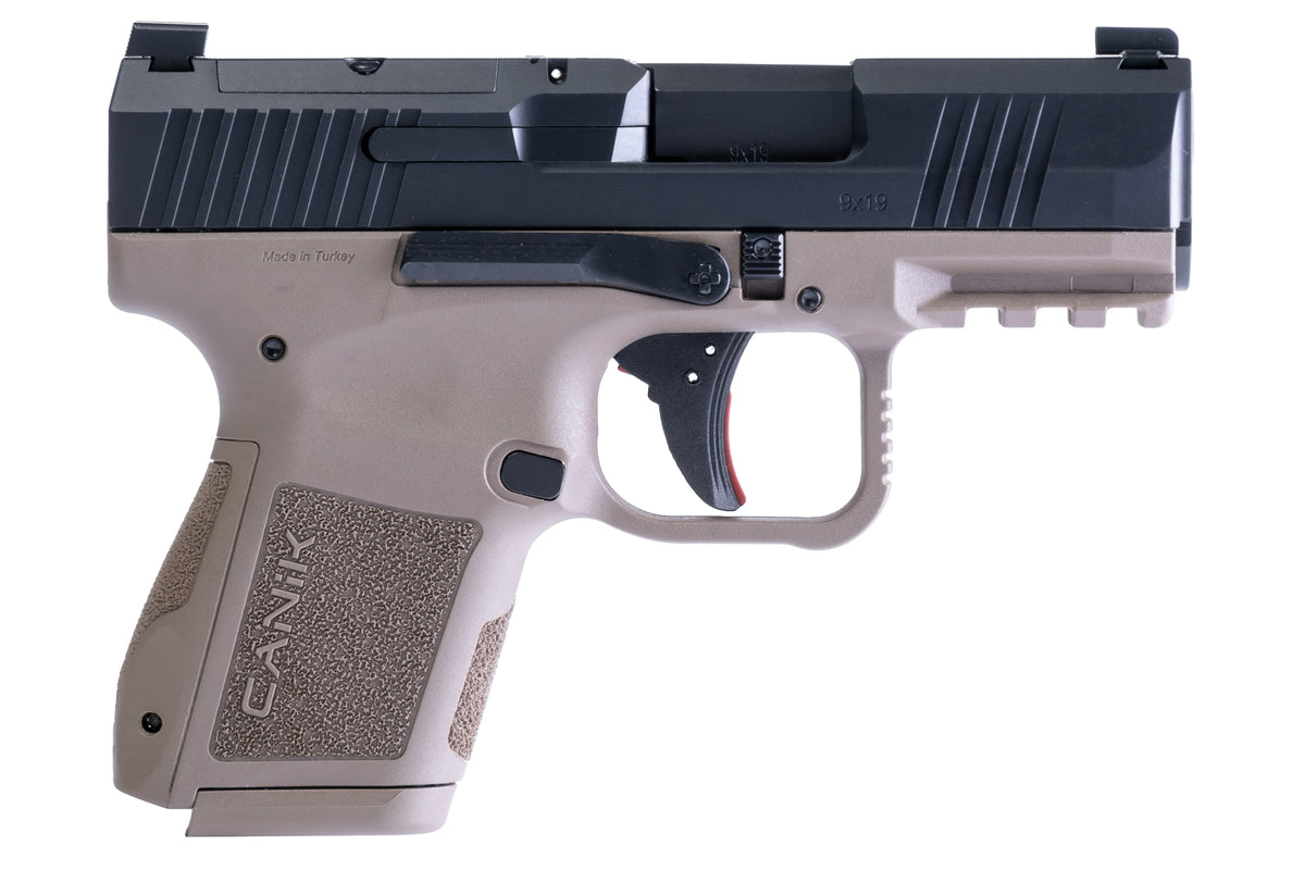 Canik HG7620BDN MC9 9mm Luger 12+1/15+1 3.18" Black Barrel, Black Optic Ready/Serrated Slide, Flat Dark Earth Polymer Frame w/Picatinny Rail, Texture Flat Dark Earth Polymer Grips