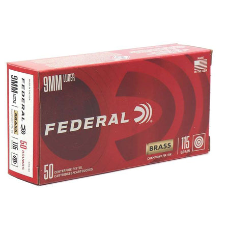 Federal Champion 9mm Luger 115gr FMJ Ammo