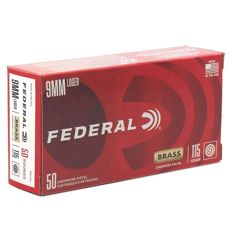 Federal Champion 9mm Luger 115gr FMJ Ammo