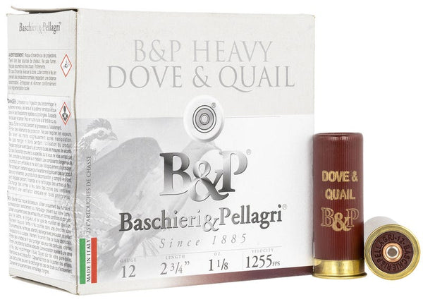 B &P Dove &Quail G 12 Gauge (12 ga.) 2 3/4in 1 1/8oz-8 shot 1255fps 25 rds/box