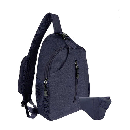 Jessie & James Kyle Minimalist Sling Shoulder Concealed Carry Backpack Navy 16Hx11Wx4.5D