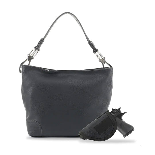 Jessie & James Lydia Lock & Key Hobo Shoulder Bag Black 9Hx11Wx4D