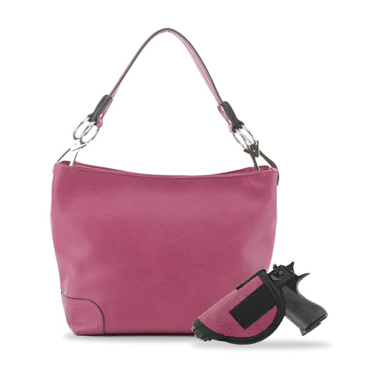 Jessie & James Lydia Lock and Key Hobo Shoulder Bag 9"H x 11"W x 4"D - Wine