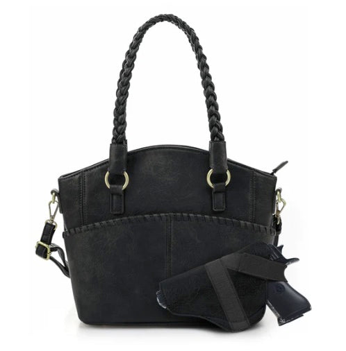 Jessie & James Bella Concealed Carry Tote Bag 10.3Hx13Wx5.3D Black