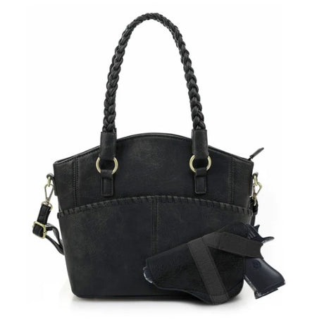 Jessie & James Bella Concealed Carry Tote Bag 10.3Hx13Wx5.3D Black