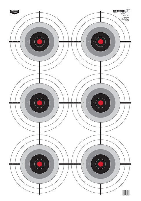 Birchwood Casey EZE-Scorer 23x35 Inch Multiple Bullseye Paper Target 100 Pack