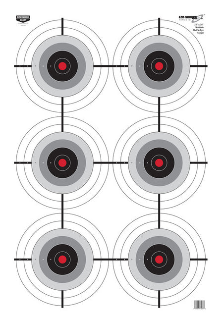 Birchwood Casey EZE-Scorer 23x35 Inch Multiple Bullseye Paper Target 100 Pack