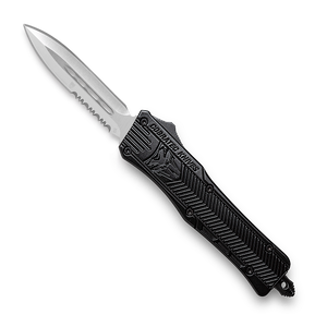 CoBRATec Small Black Dagger OTF Knife One-Side Serrated