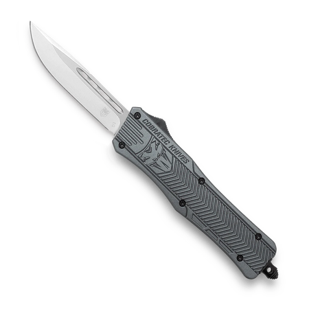 CoBRATec Medium Gray Drop Point OTF Knife Non-Serrated