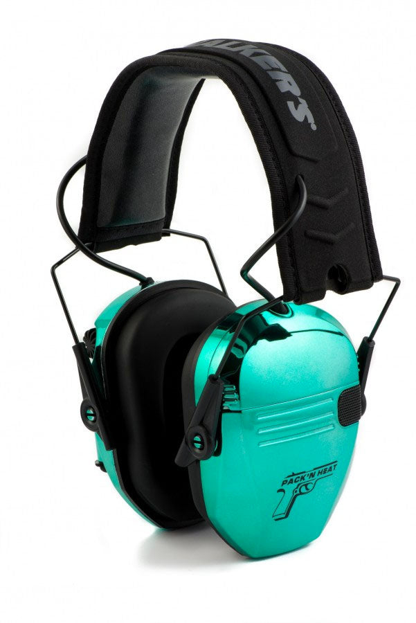 PackNHeat Chrome Plated Electronic Ear & Eye Protection Set - Aqua