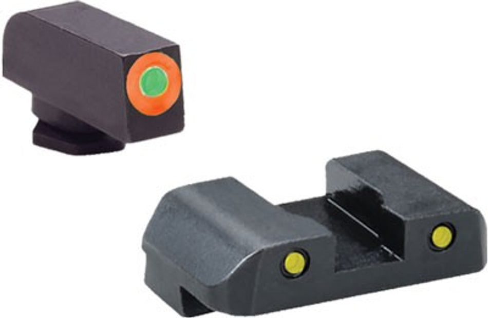 AmeriGlo Spartan Tactical Sights Large Frame Glock ProGlo Orange Front Yellow Rear
