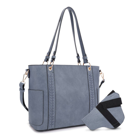 Jessie & James Austin Concealed Carry Lock & Key Tote Bag 10.75"H x 13"W x 5"D - Blue