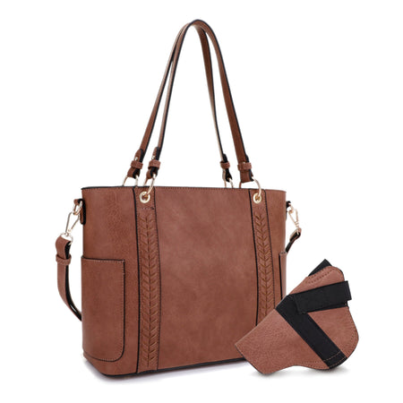 Jessie & James Austin Concealed Carry Lock & Key Tote Bag 10.75"H x 13"W x 5"D - Tan