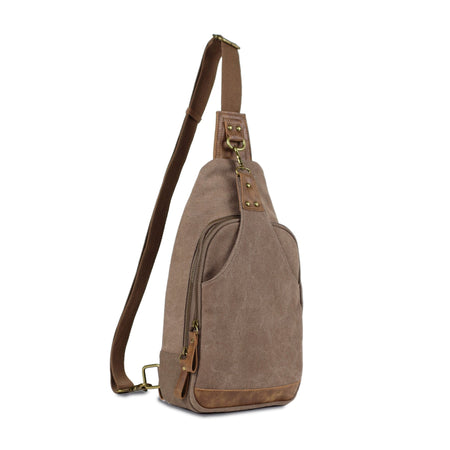 Jessie & James Glacier Canvas Concealed Carry Sling Bag 15"H x 8"W x 3.5"D - Khaki