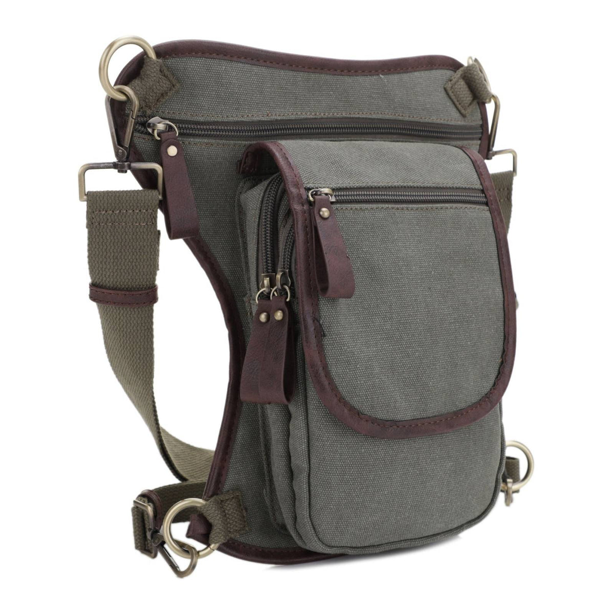 Jessie & James Cougar Canvas Concealed Carry Waist & Leg Bag 11.5"H x 10"W x 2.5"D - Olive