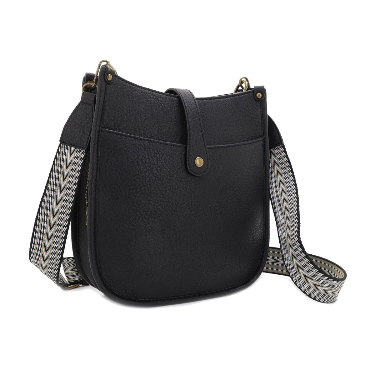 Jessie & James Chelsea Concealed Lock and Key Hobo Bag 10"H x 9.75"W x 3"D - Black