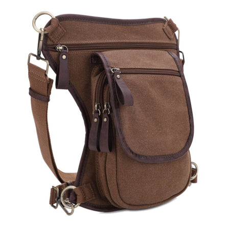 Jessie & James Cougar Canvas Concealed Carry Waist & Leg Bag 11.5"H x 10"W x 2.5"D - Brown