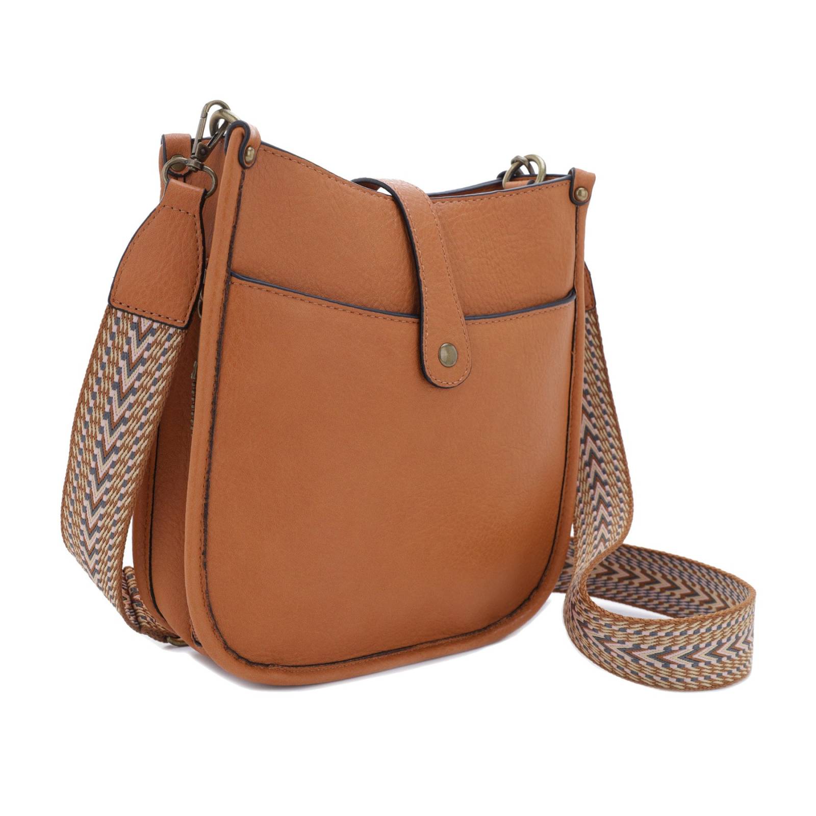 Jessie & James Chelsea Concealed Lock and Key Hobo Bag 10"H x 9.75"W x 3"D - Tan