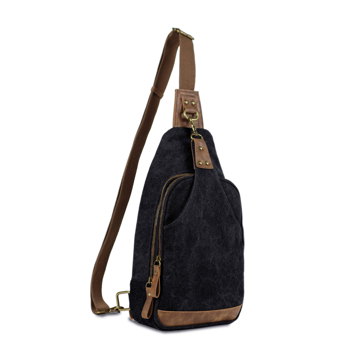 Jessie & James Glacier Canvas Concealed Carry Sling Bag 15"H x 8"W x 3.5"D - Black