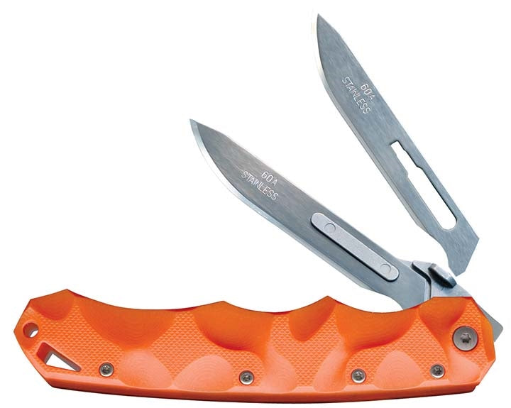 Havalon Piranta Orange Stag Folding Hunting Knife