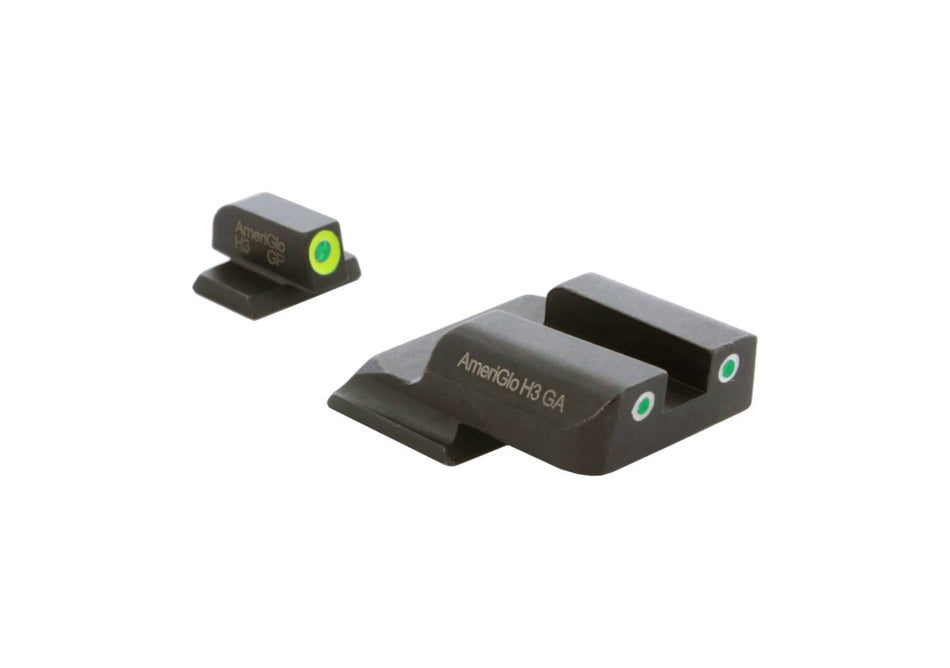 AmeriGlo ProGlo Sights for S&W Shield - Lime Front, Classic Green Rear