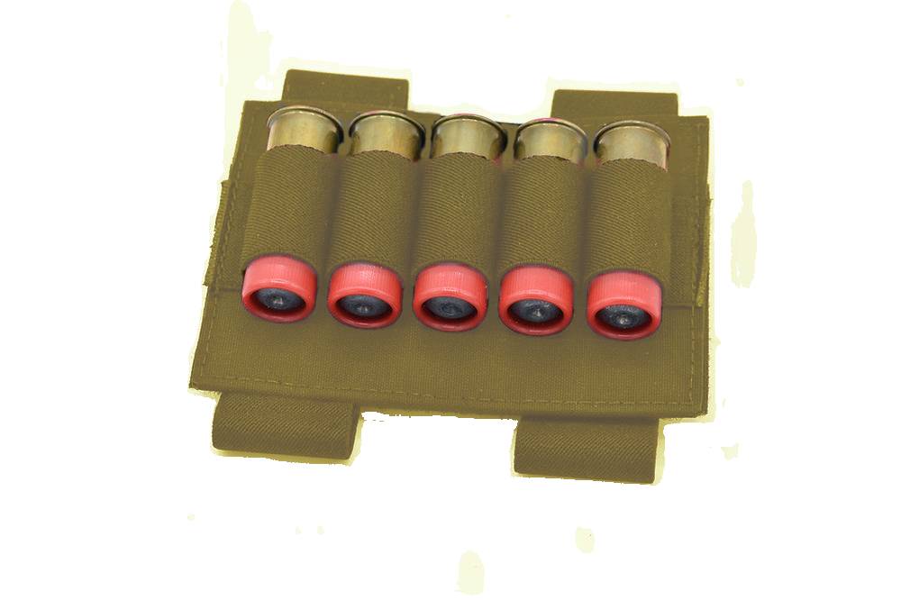 Tac Shield Tactical Shotgun Stock Shell Holder - Coyote, 5 Shells
