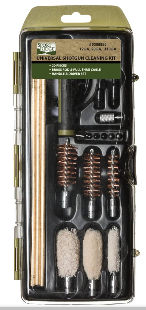 Sport Ridge Universal Shotgun Cleaning Kit 20-Piece with Brass Rods Hard Case