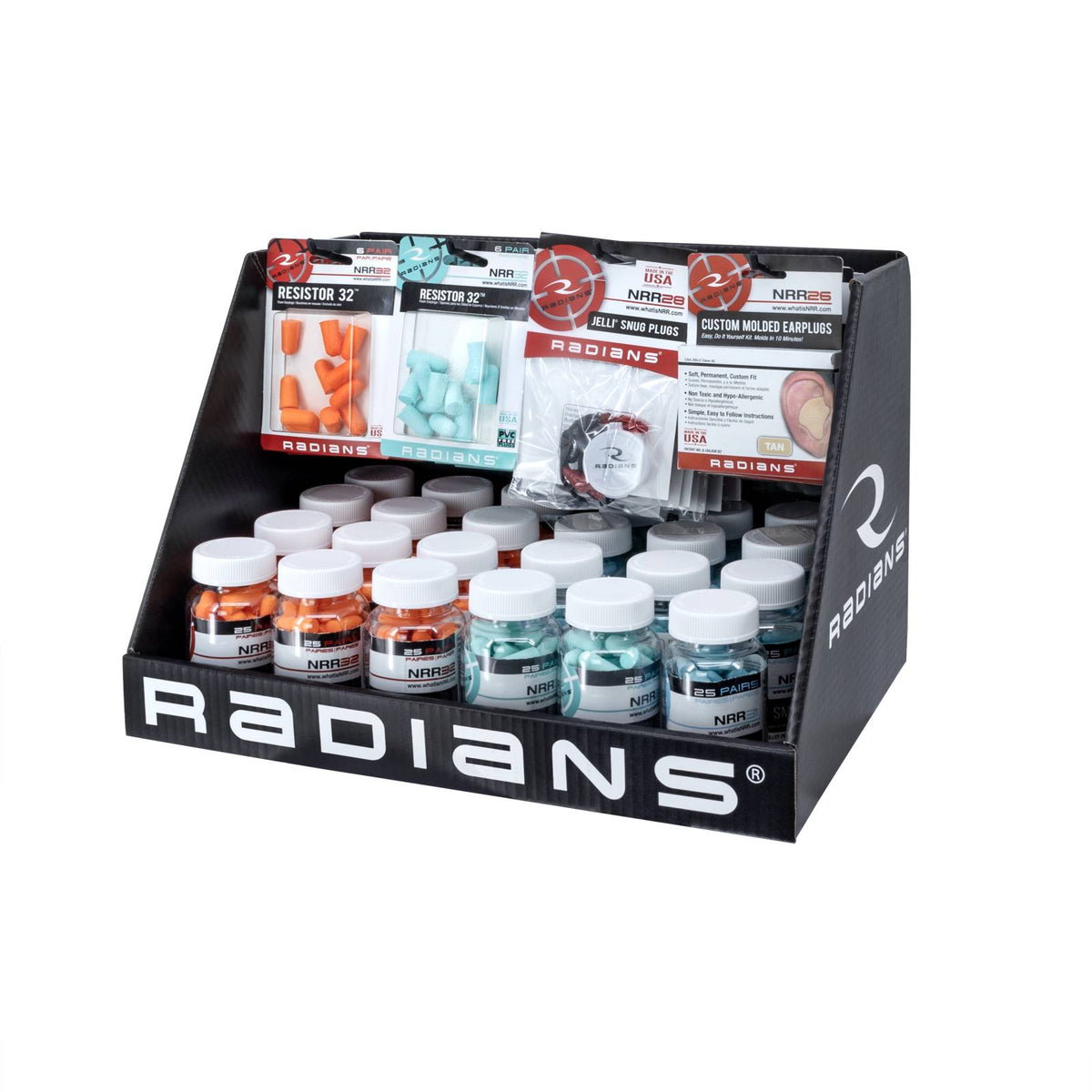 Radians Countertop Display for Hearing Protection - 48 Piece